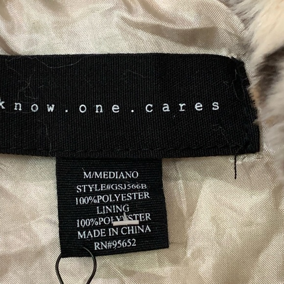 Cream and Brown Teddy Jacket with Leopard Print - Picture 2 of 3